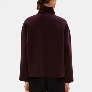 Eileen Fisher Brushed Wool Double Faced Boxy Jacket Cassis, SZ XL